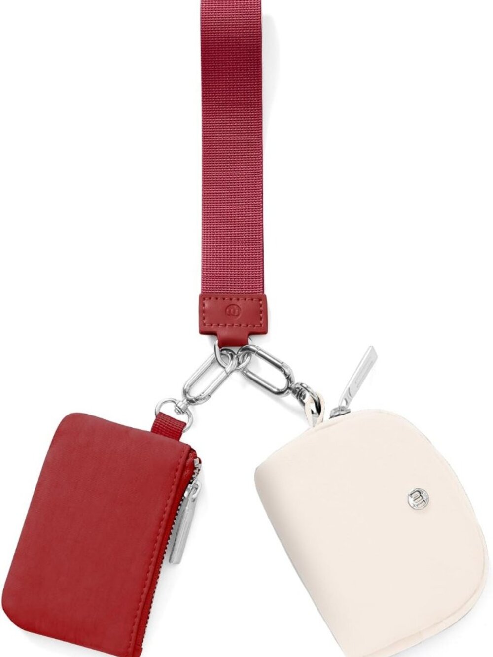 Mini Zip Around Wristlet Wallet for Women - Detachable Dual Pouch & Keychain
